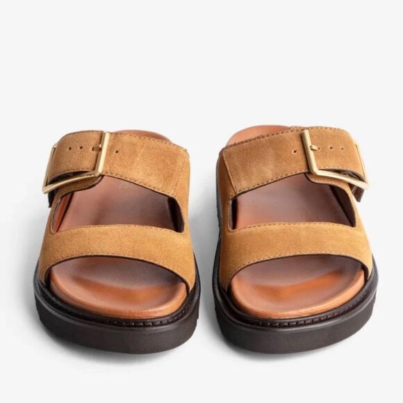 Zadig & Voltaire Alpha Cecilia real suede Sandal in Brown Suede. 40/8.5-9 - Picture 5 of 14